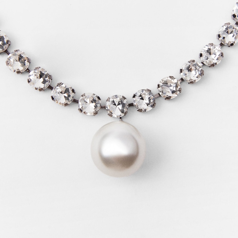 Zara jewel pearl necklace